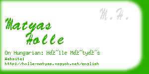 matyas holle business card